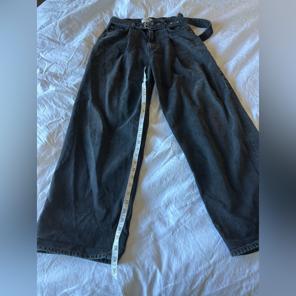 AGOLDE BELTED BLACK BAGGY JEANS - Picture 2 of 5